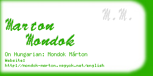marton mondok business card