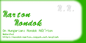 marton mondok business card